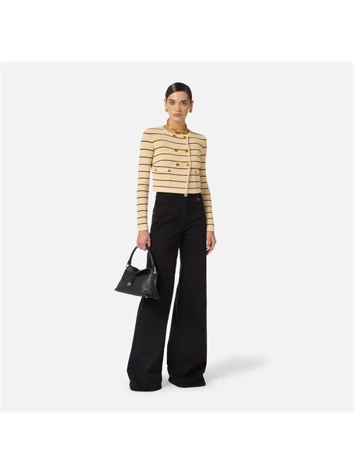 jeans a palazzo con dettaglio logo Elisabetta Franchi | PJ23N61E2110